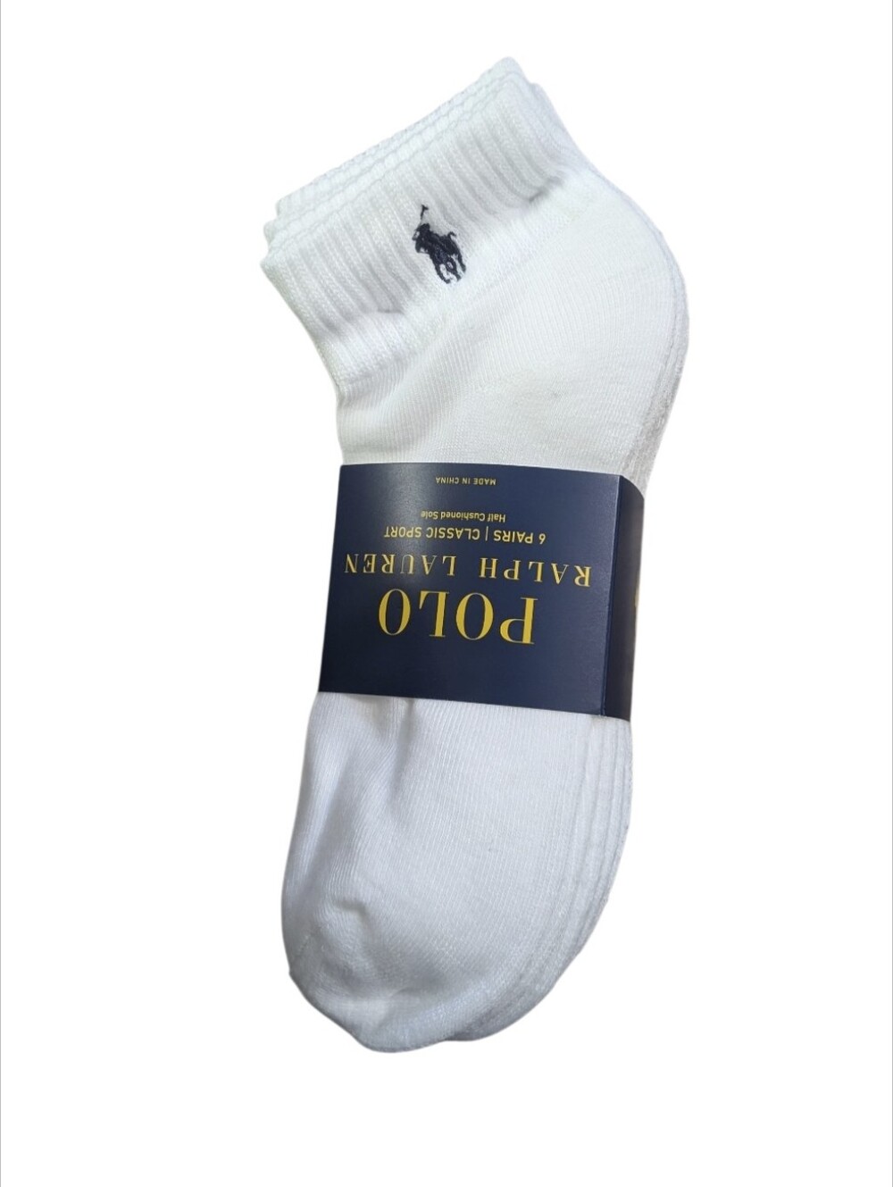 Polo Ralph Lauren Classic Sport Ankle Socks 6-Pack 6-Pair Crew Socks White Men's
